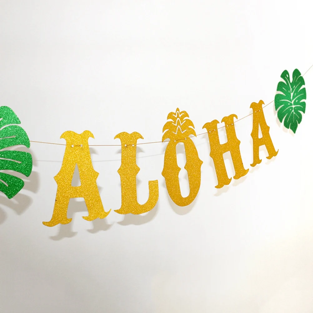 

Monstera Decor Party Festival Hawaii Hanging Banner Paper Material Environmental Protection Exquisite Workmanship Aloha