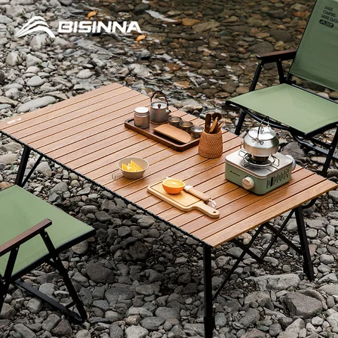 BISINNA 야외 대형 접이식 테이블 알루미늄 합금 계란 롤 데스크 리프팅 휴대용 캠핑 테이블