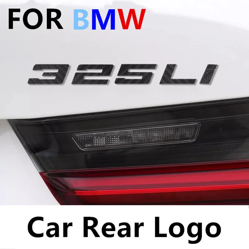 

Car Tail Marker alphanumeric Carbon Fiber Badge Logo 3D Stickers For BMW 3 Series 320i 320Li 325i 325Li 330i 330Li 340i 340Li