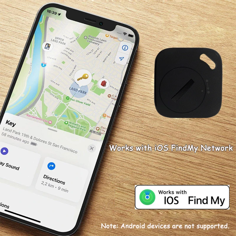 Mini Locator iOS Works with Find My Long Distance Smart Tag GPS Tracker for Air Tag Key Finder Pet Wallet Bike Anti-lost Alarm