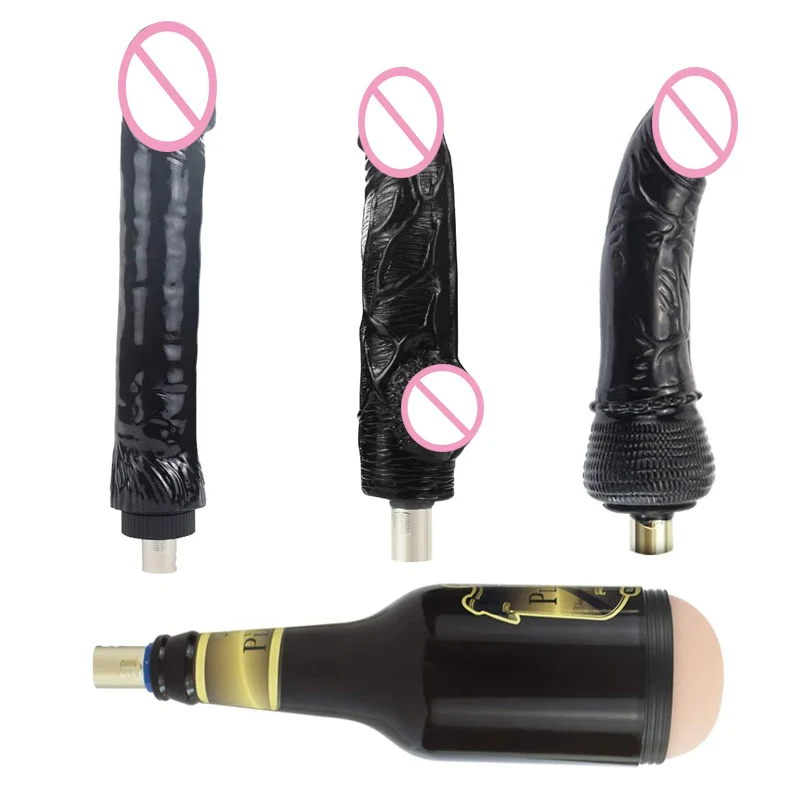 4pcs Set Black Dildos Anus Masturbation Cup with 3XLR Connerect Adult Toys for Women and Men Automatic Sex Machine Attachments