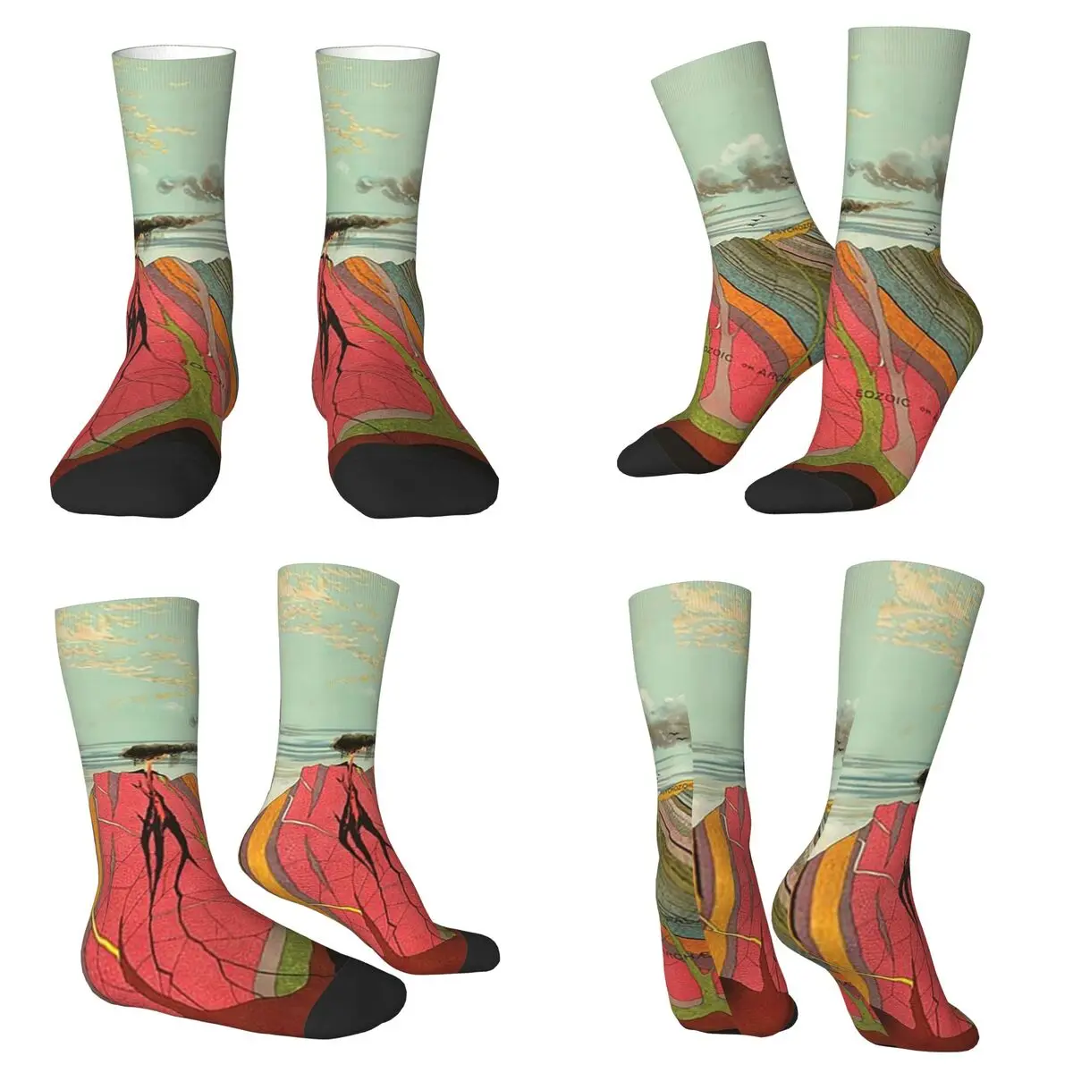 

Vintage Geological Chart 1893 Socks Harajuku High Quality Stockings All Season Long Socks Accessories for Unisex Christmas Gifts