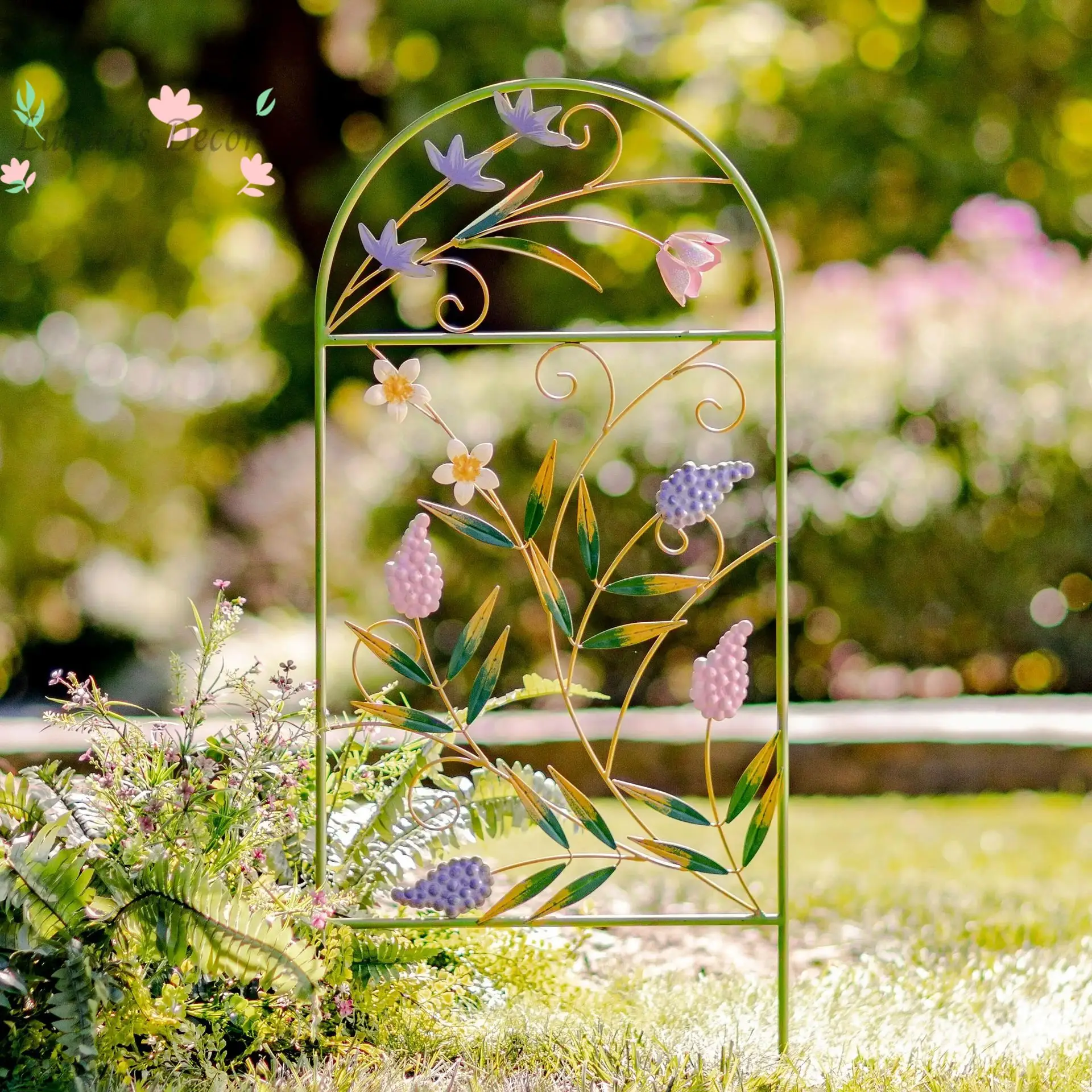 

Wrought iron garden ornaments - decorative metal flower stakes for plants