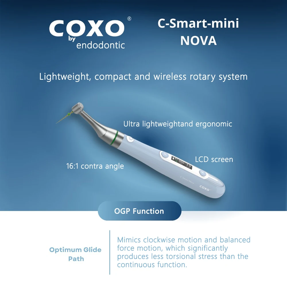 Стоматологический эндомотор COXO C-Smart mini2 с режимом OGP и угловым наконечником 16:1 для лечения корневых каналов