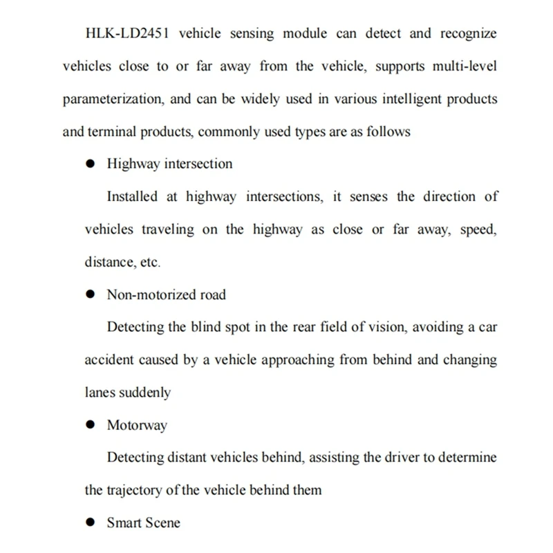 XTECH New 24G Vehicle Ranging Velocity Measurement Millimeter Wave Radar LD2451 Vehicle Condition Monitoring Sensor Module