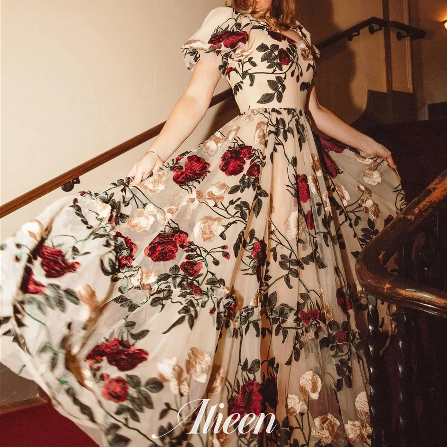 

Aileen Printing Grace Customized Wedding Dress Luxurious Women's Evening Dresses for Special Occasions Party Elegant Woman Gala