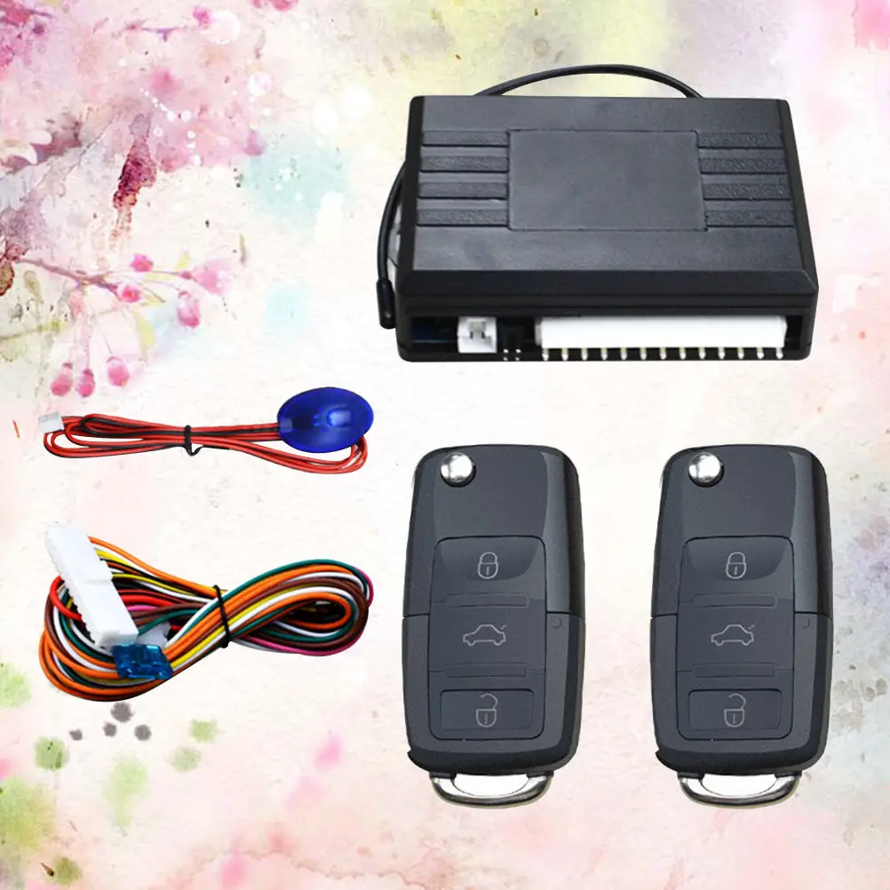 1Set Universal 12V Car Remote Central Lock Kit Keyless Entry System Auto Door Lock Trunk Window Control Parking