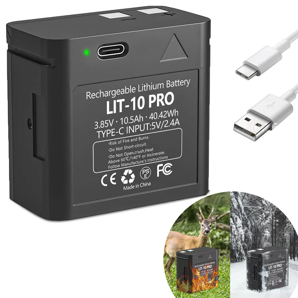 

LIT-10 PRO 10500mAh 3.85V Rechargeable Lithium Battery For SPYPOINT LM2/Link-Micro/Cell-Link Series Hunting Trail Camera Battery