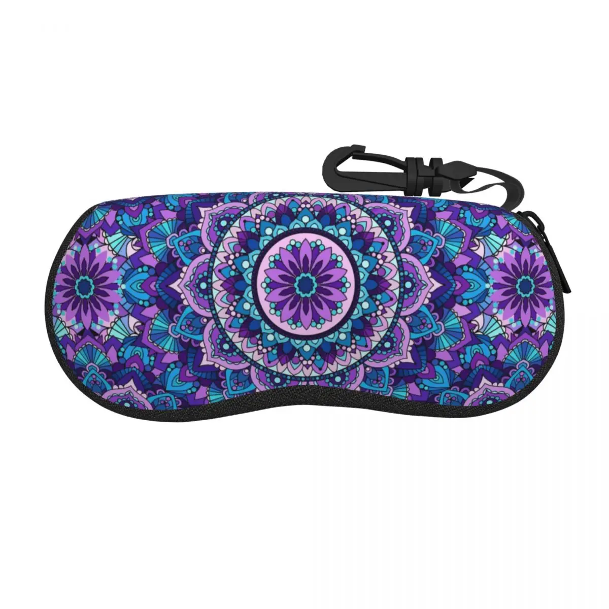 Custom Bohemia Ethnic Mandala Flower Pattern Eyeglass Glasses Case Men Women Soft Sunglasses Protective Bag