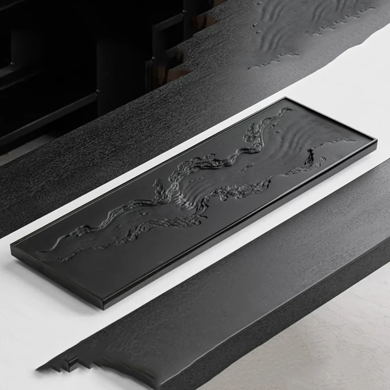 Tableware Dining Tea Tray Hospitality Rectangle Long Kitchen Chinese Drainage Office Tea Tray Luxury Bandejas Home Products