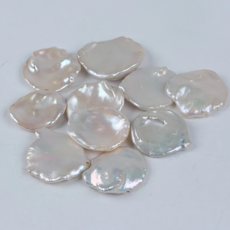 28-30mm Big Size Natural Freshwater Keshi Coin Loose Pearl Beads