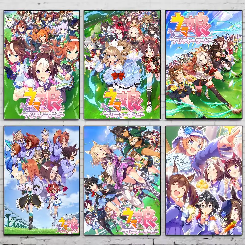 أنيمي لعبة فيديو U-Uma Musume جميلة ديربي ملصق جودة عالية النوم غرفة المعيشة الجمالية الجدار الديكور اللوحة ملصقات هدية