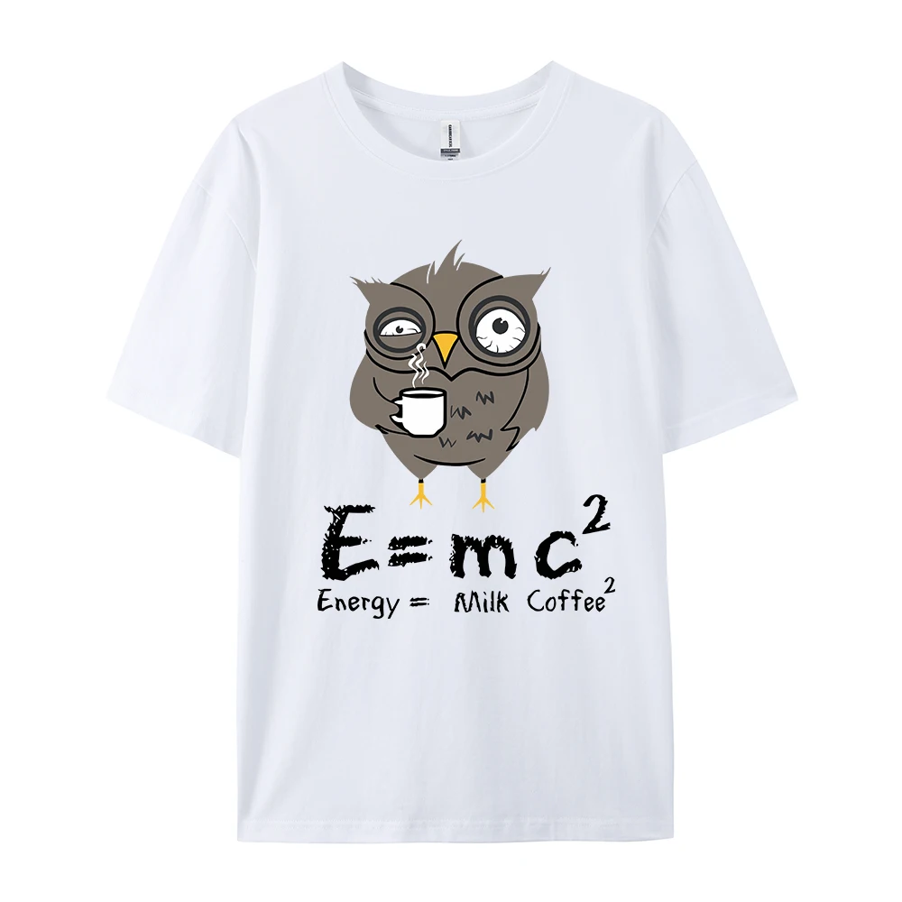 Men Women T-shirt E MC2 Energy Milk Coffee Pattern Shirts 2024 New Street Fashion Cotton Short-sleeve T-shirts Top Clothes