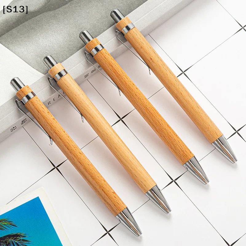 

Bamboo Wood Ballpoint Pen 1.0mm Tip Blue Black Ink Business Signature Ball Pen Office School Wrting Stationery[S13]