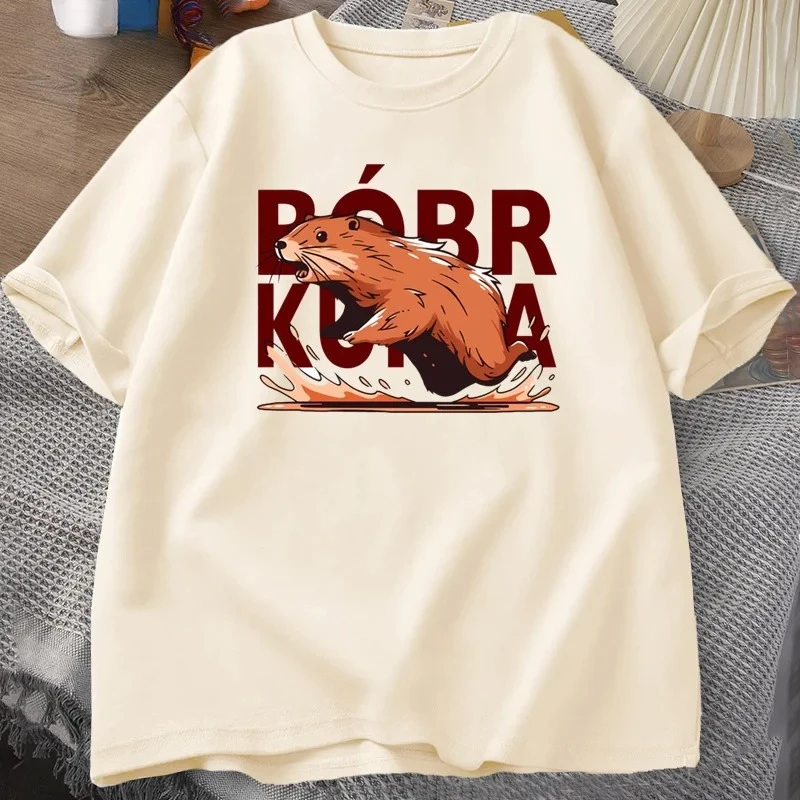 Hot Sales Bober Funny Meme Graphic T Shirts Harajuku Y2k Tees Tops Funny Bobr Print Men Women Fashion Casual Graphic Tees Tops