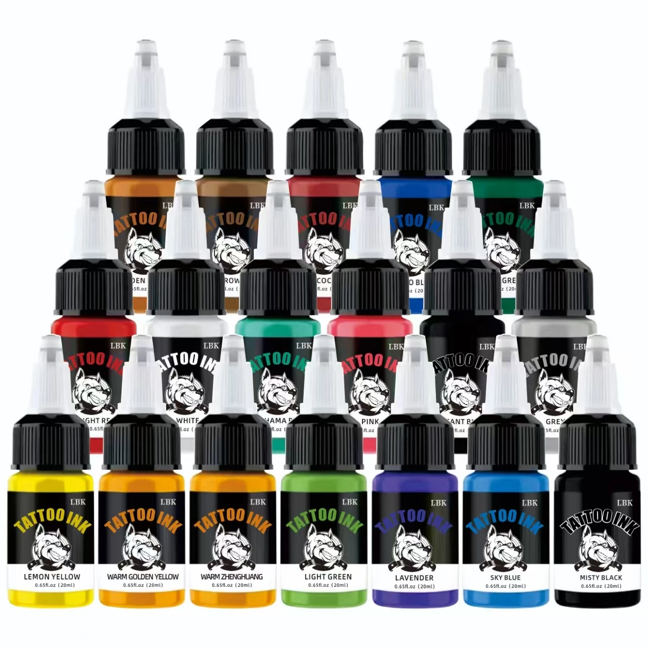 18colors 15ml  Tattoo Ink PigmentSet with Body Art Tattoo Kits Professional Beauty Paints Makeup Tattoo Supplies Semi-permanent