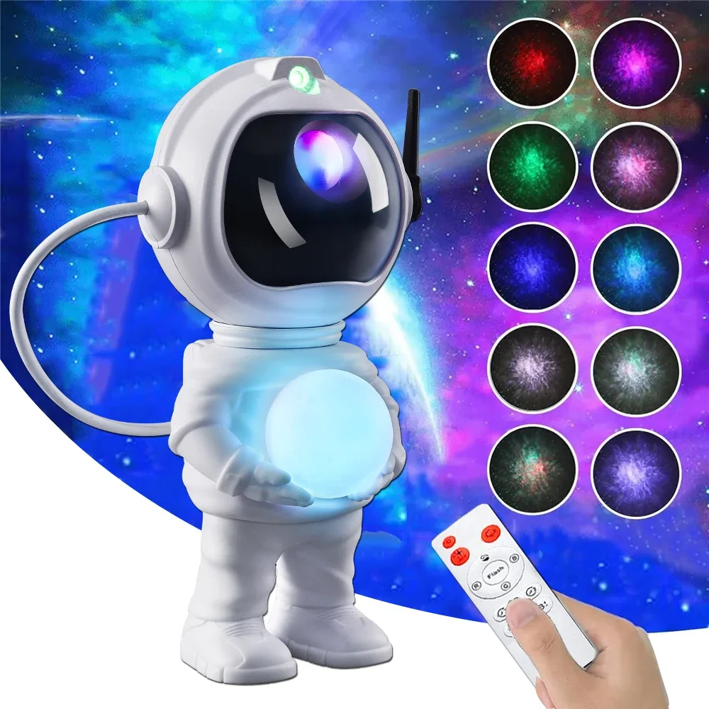 Astronaut Starry Sky Projector Night Light Galaxy Star Sky LED Projection Lamp With Remote For Kids Bedroom Home Party Decor