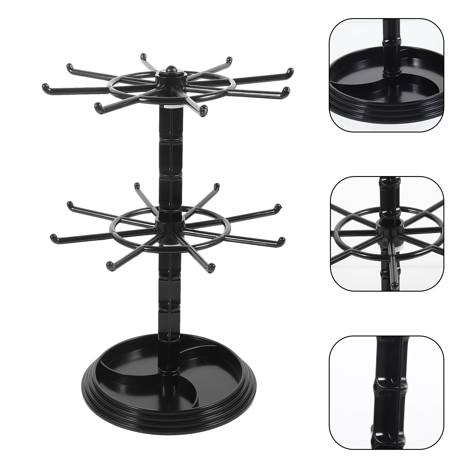 

Two Tier Counter Top Spinner Display Stand Necklace Display Hanger Rack Keychain Jewelry Rotating Organizer Stand Organizer