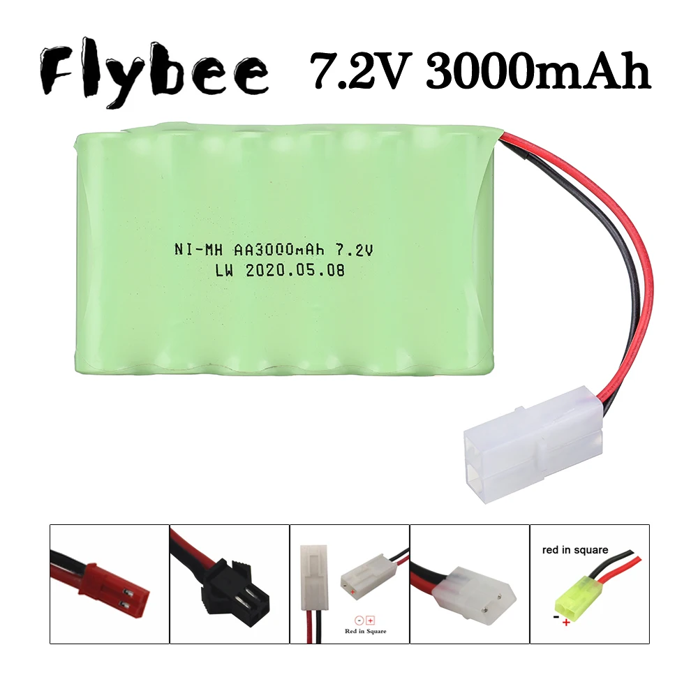 

7.2v 3000mAh Battery Tamiya/SM/JST plug For RC Cars Trucks Robots Tanks Gun Boats NiMH Battery Pack Aa 7.2v Rechargeable Battery