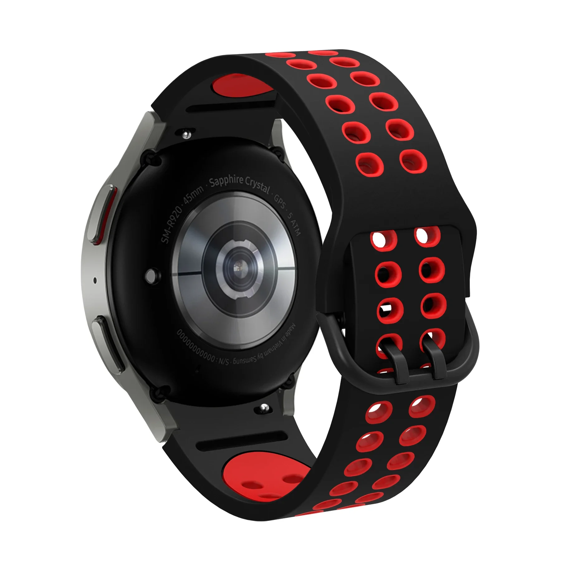 حزام سيليكون بدون فجوة لساعة سامسونج جالاكسي 7 40 ملم 44 ملم 5 برو 4/5/6 حزام معصم قابل للتنفس لساعة 6 الفرقة الكلاسيكية