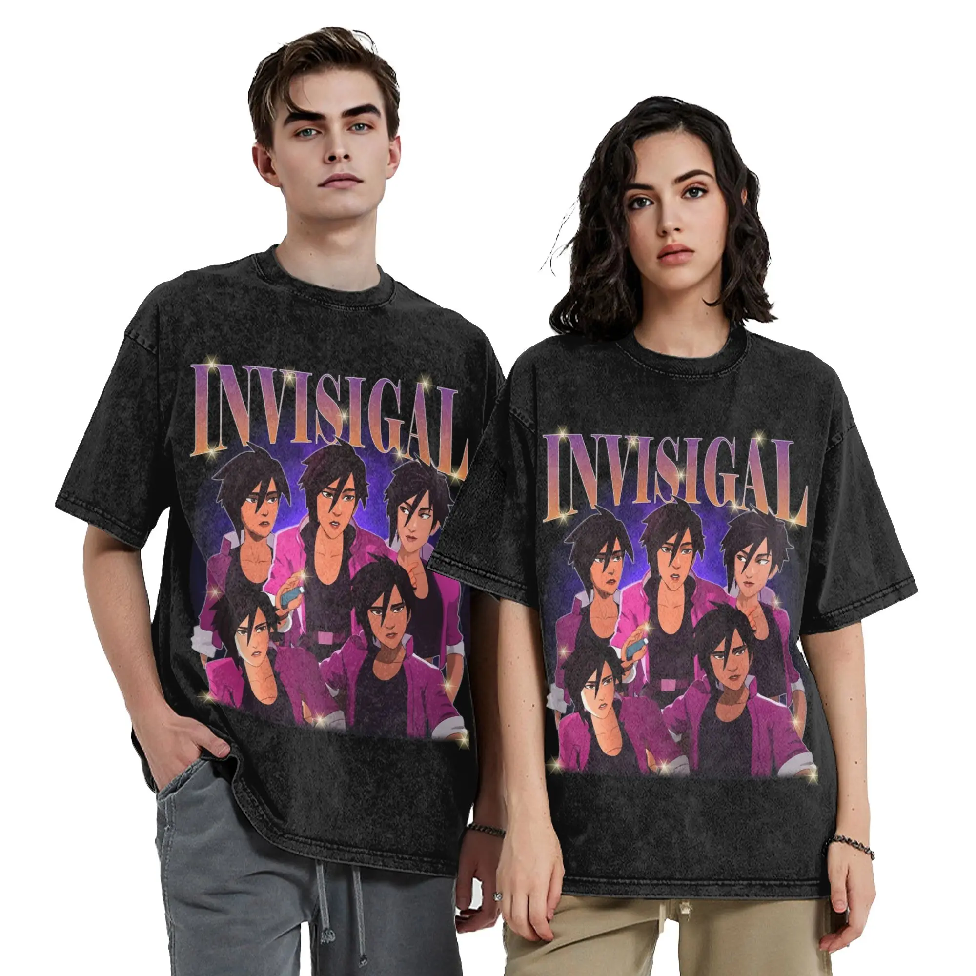 Invisigal Dispatch Game bootleg 90s T Shirt Hip Hop Washed 100% Cotton T-Shirt Vintage Men Women Tops Streetwear Tee Shirt
