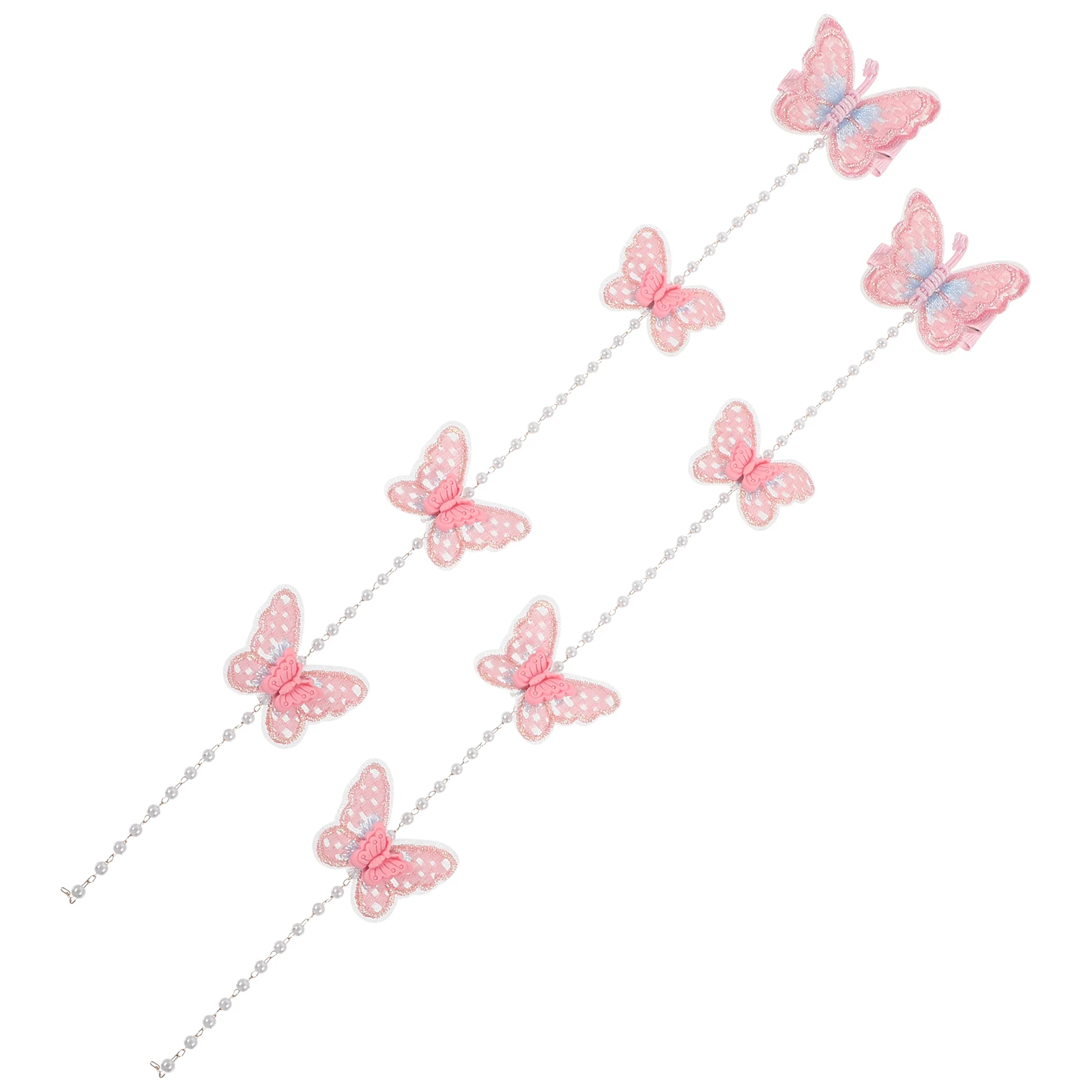 

2pcs Butterfly Tassel Clips Women Lightweight Decorative Barrettes Party Wedding Accessories Cute Ornament Easy Wear Non