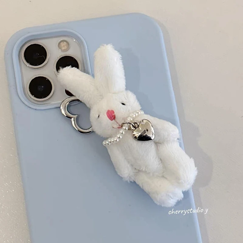 Brelok z kreskówkowym królikiem wypchane zwierzęta Mini Love Bunny tricket lalka damska torba brelok do kluczyków samochodowych dekoracja zawieszka na telefon komórkowy prezent