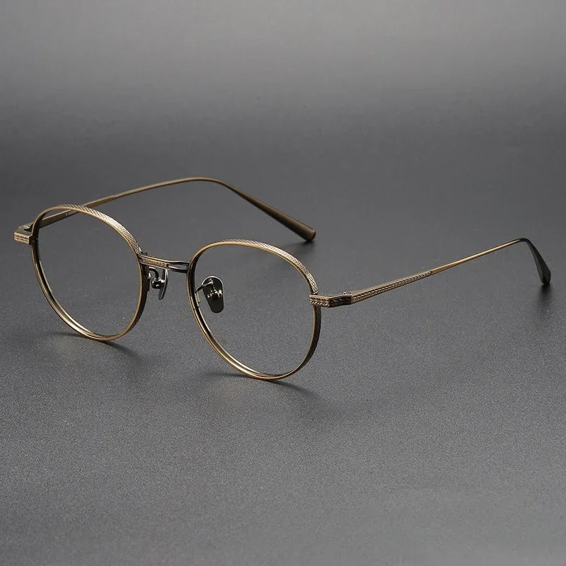 

Retro Round Titanium Frame N-027 Anti-blue Myopia Glasses Japanese Handmade Vintage Men Lightweight Women Prescription Spectacle