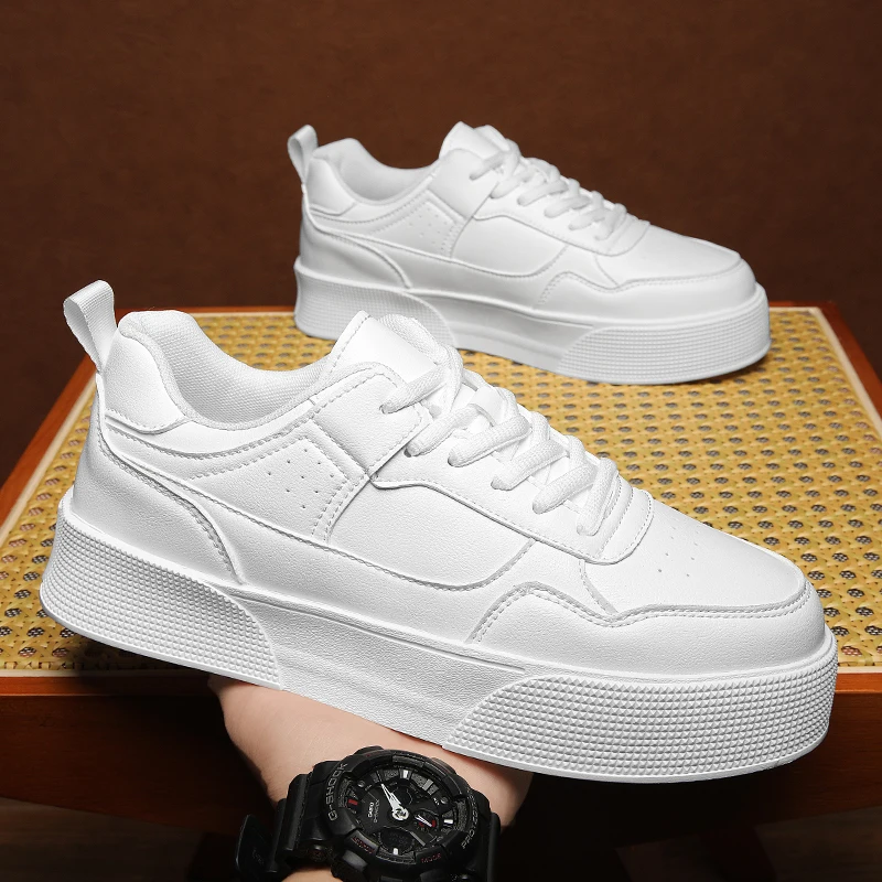 2024 Trend Men's Sneakers Designer Platform Sports Shoes Men Comfortable Leather Skateboard Shoe Man White Casual Sneaker 39-47