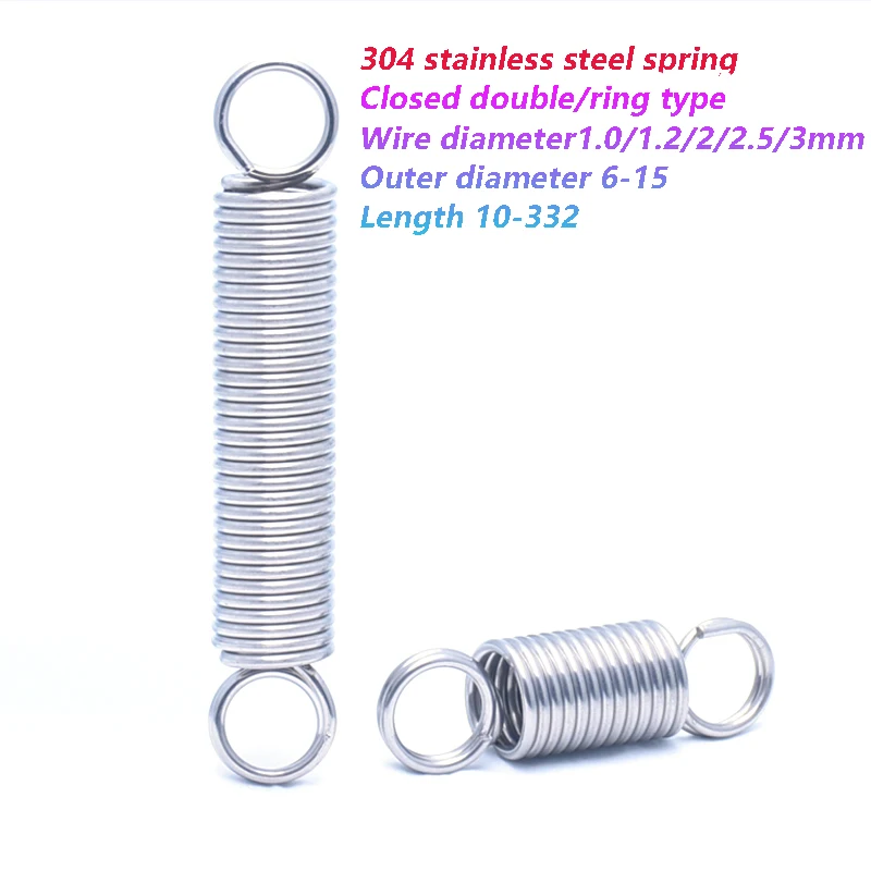 Stainless Steel Shut up S Hook Tension Spring 2.0 Cylindroid Helical Draught Extension Expansion Tensile Spring Length 40-324mm