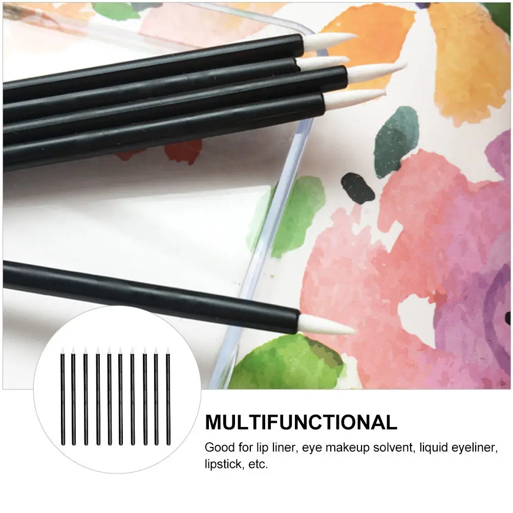 100Pcs Disposable Eyeliner Black Premium Fiber Tip for Easy Eye Line Application Makeup Applicator Tool for Salon and Home Use