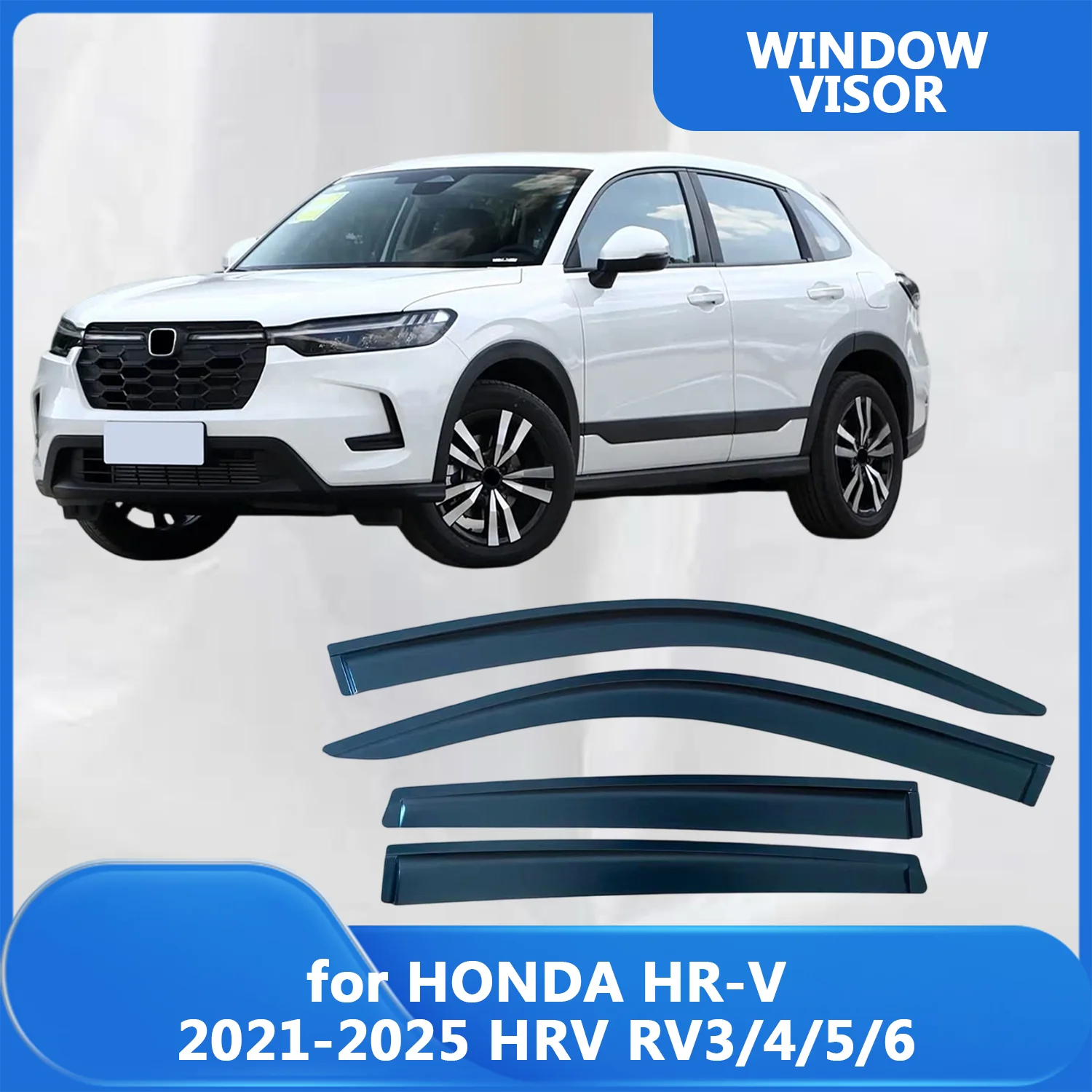 

Window Visor for HONDA HR-V 2021 2022-2025 HRV RV3/4/5/6 Wind Deflectors Rain Guards Door Outside-Mount Tape On