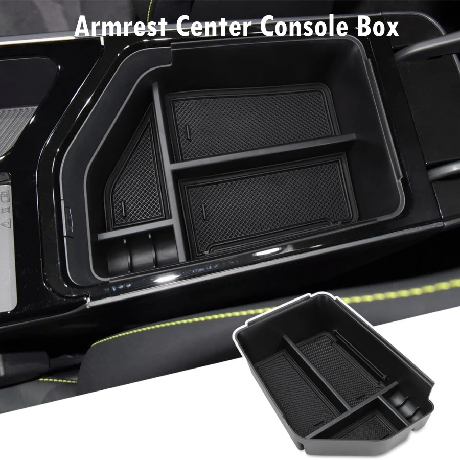 Lower Center Console Organizer Tray For Kia EV6 2023 2024 Armrest Storage Box Cup Holder ABS Material Interior Accessories