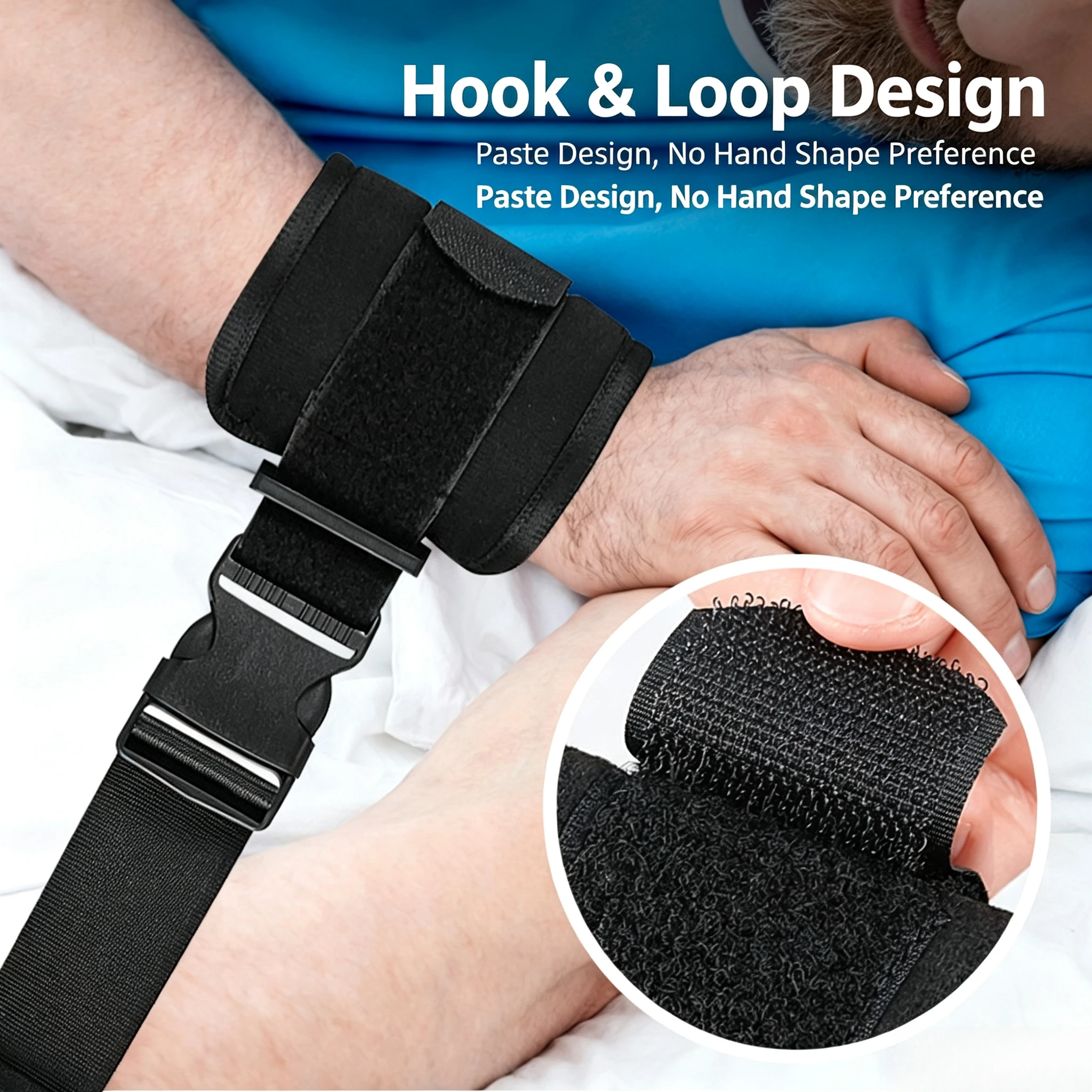 Wrist and Ankle Binding Belt Bed Restraint Fixed Upper Limbs Fixed Lower Limbs Anti-scratch Restraint Belt Limb Restraint Belt