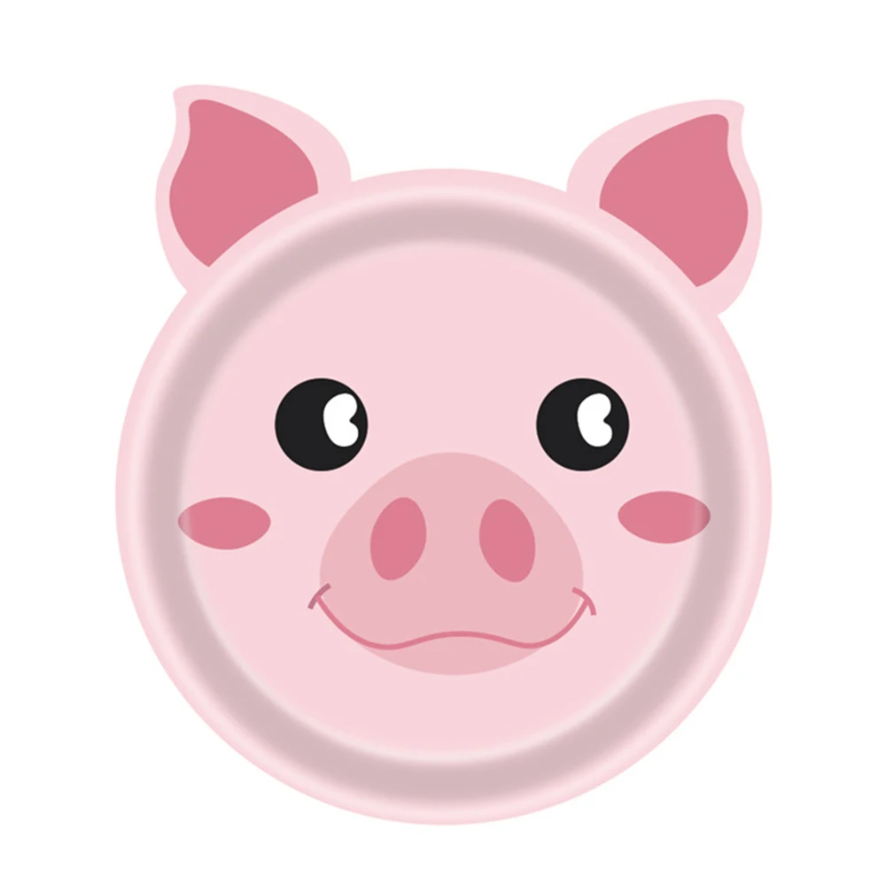 10 stücke Bauernhof Tiere Party Pappteller Hahn Schwein Kuh Schafe Einweg Platten Kinder Geburtstag Dekor Cartoon Tiere Geschirr Platten – Detail 1
