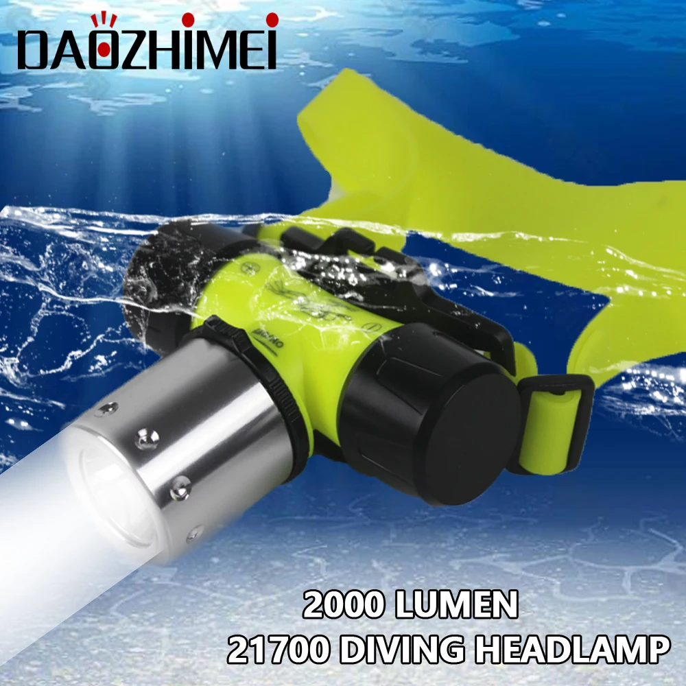 

T6 LED Diving Headlamp 3 Mode Waterproof Scuba Flashlight 2000 Lumen Underwater work Headlight Dive HEADLAMP