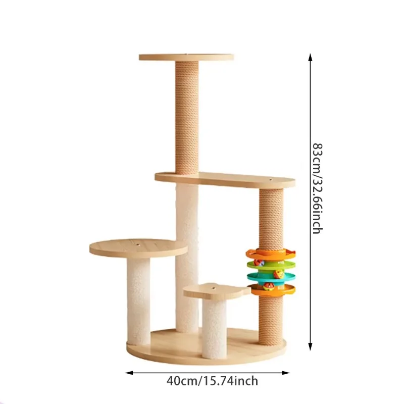 Modern Cat Climbing Frame, Colorful Toy Ring To Add Fun, Multi-Functional Configuration Pet Cat Tree