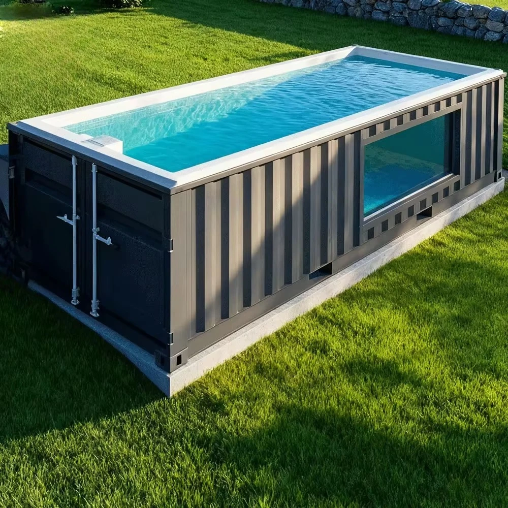 Elegante Piscina Elevada de Fibra de Vidrio de 12m con Spa, Contenedor para Jardín, Fácil Instalación, Personalizable