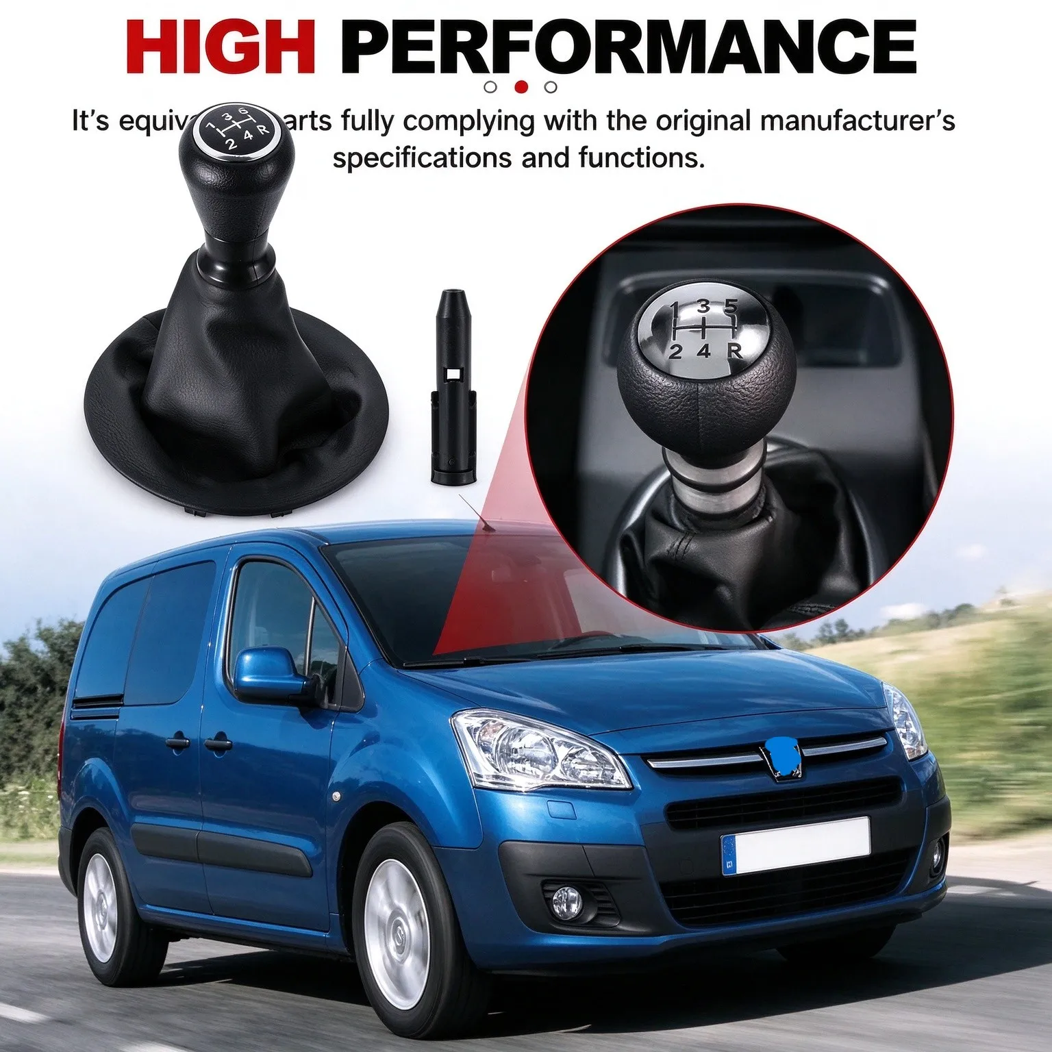 5 Speed Manual Gear Shift Knob Gear Lever Stick Replacement For Citroen Berlingo II Peugeot Partner 2008-2018 Car Gear Shifter I
