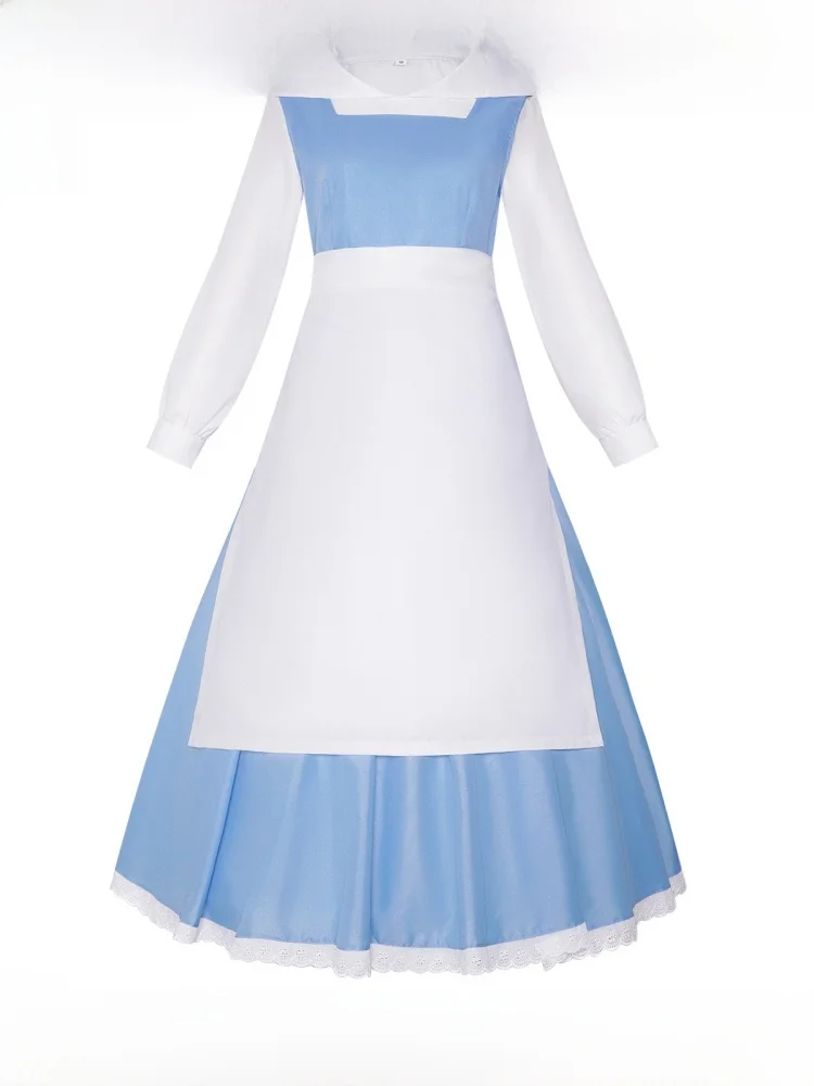 

Adult Belle Princ Skirt Maidsuit loween Stage Performance Costume Cotton Material Beau And the Beast Belle Outfit