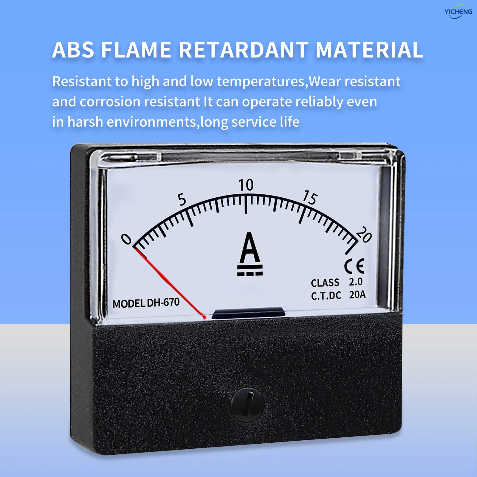 YICHENG DC/AC Ammeter 1A2A3A5A10A15A20A30A50A DH670 Mechanical Pointer Meter