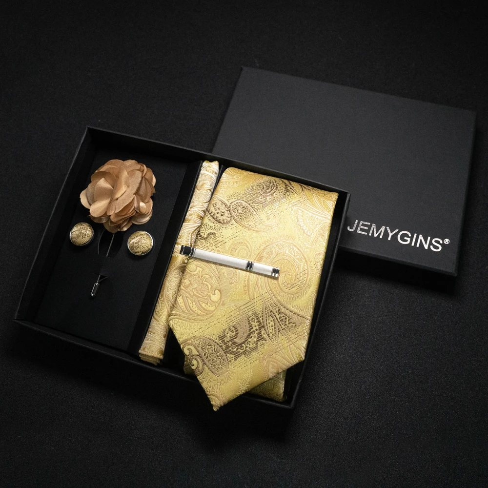 Weinrote Herrenkrawatte, Paisley-Seidenkrawatte, Einstecktuch, Manschettenknöpfe, luxuriöses Geschenkbox-Set, Hochzeitskrawatte, Accessoires, Krawatte für Herren – Detail 32