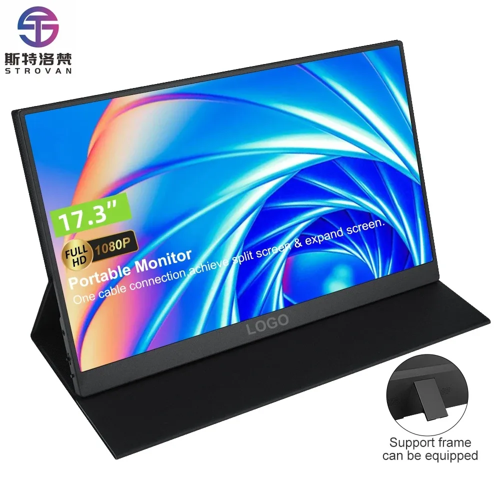 Display 17.3 Inch 60hz 1080P Led Portable Portable  Laptop Dual Screen Triple for PS4 PS5