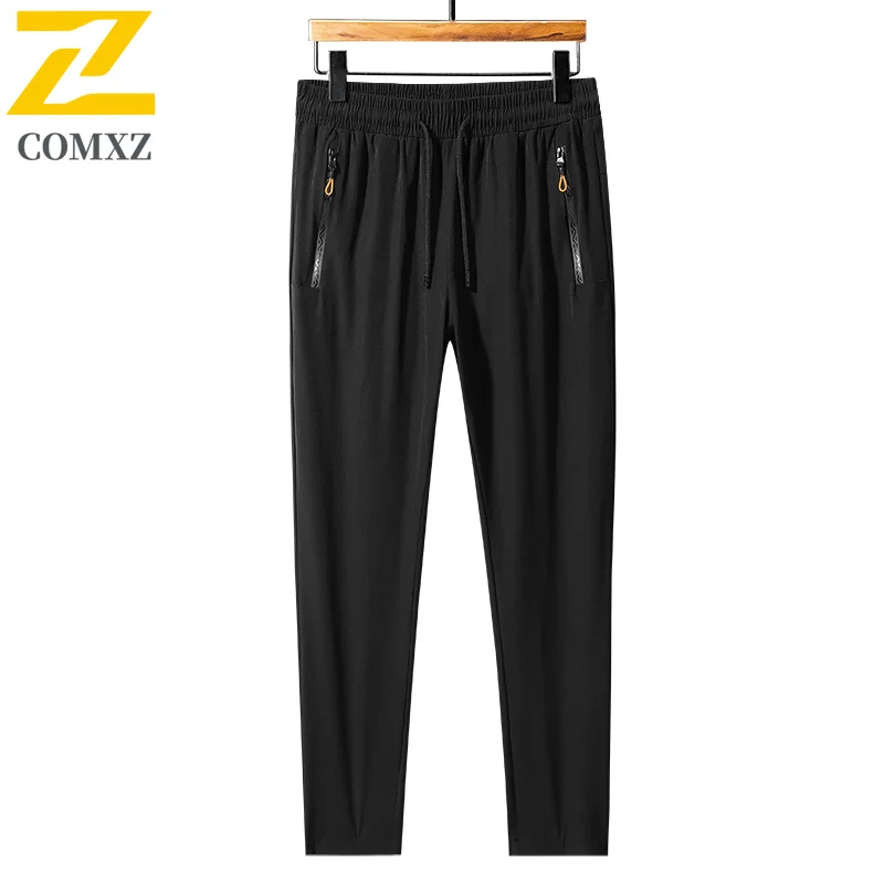 Ice Silk Men Casual Pants Summer Comfortable Breathable Lightweight High Elasticity Straight Leg/leg Binding Pants  Sports Pants