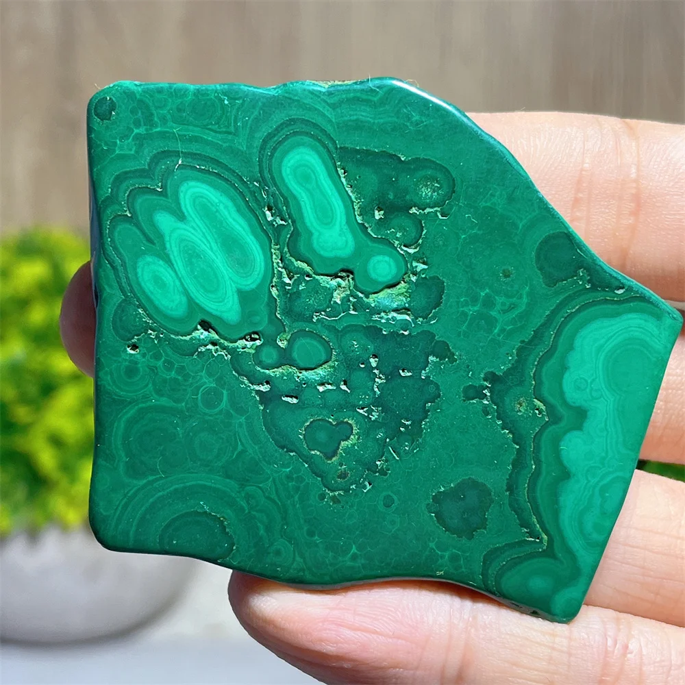 Crystal Natural Green Malachite Slab Gemstone Quartz Stone Mineral Decoration Reiki Feng Shui Ornaments Home Room Gift Energy