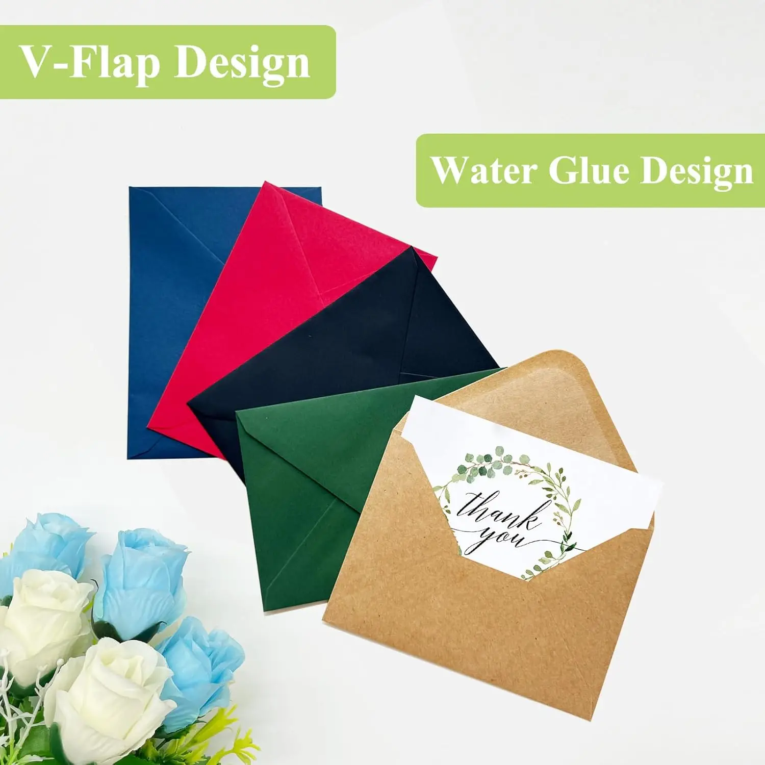 40 Pack Colored Envelopes , A4 Envelopes for Greeting Cards,, Photos, Envelopes for Wedding,  Party (20 Colors 4.3 x 6.2")