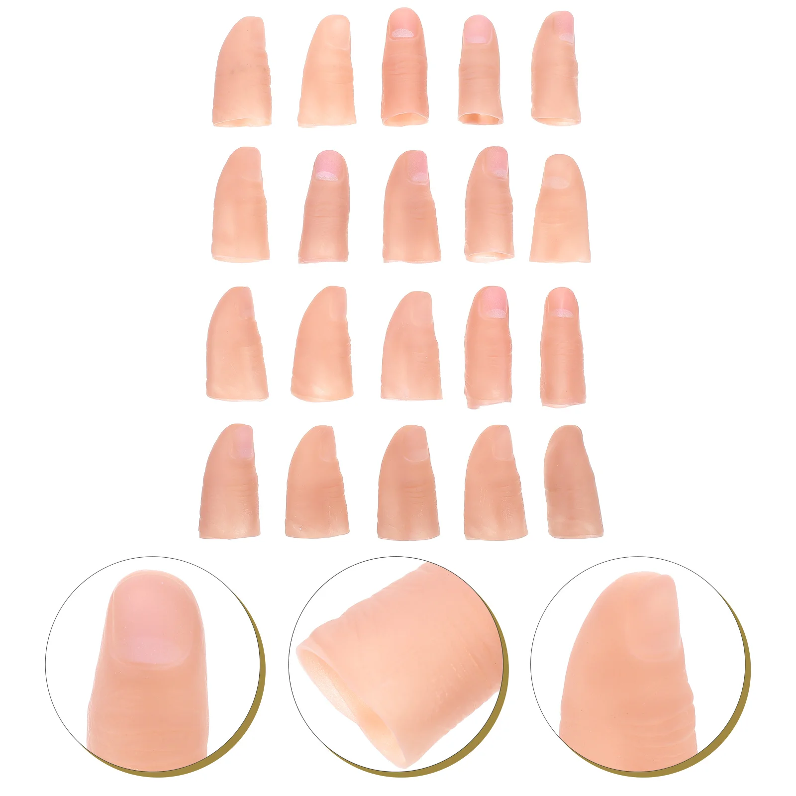 20 Pcs The Tools Simulation of Props Multipurpose Finger Sleeve Magician Supplies Cosplay Conjure Performance Work