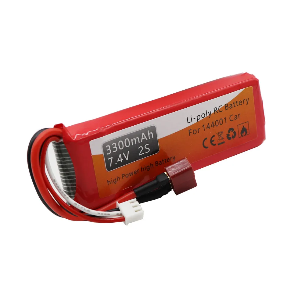 7.4V 3300mAh bateria Lipo z zestaw z ładowarką do Wltoys 1/14 144001 pilot zabawka samochód akcesoria do łodzi 7.4V 2S bateria liion