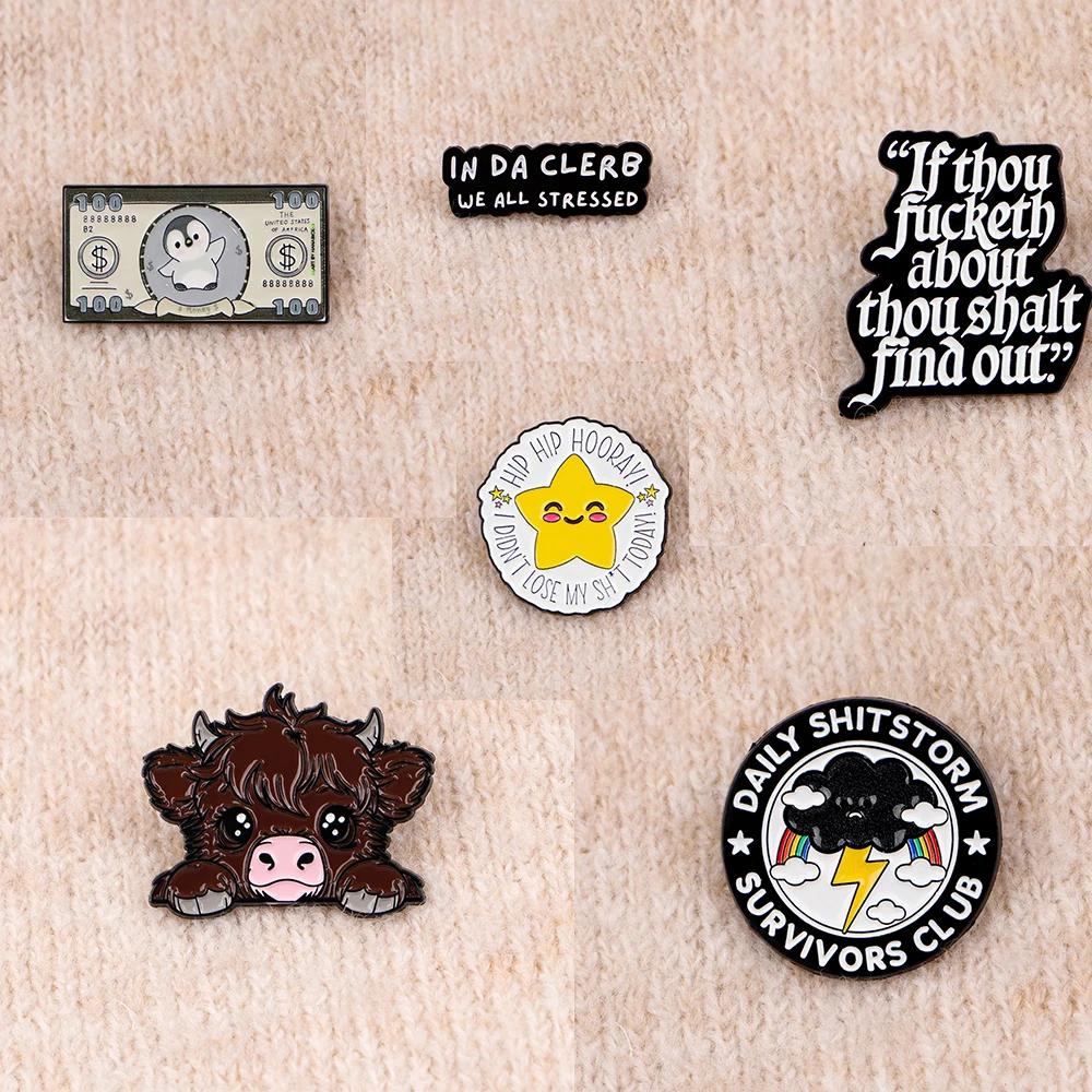 النجوم والسحب الداكنة المينا دبابيس دبابيس امرأة الرجال حقائب الظهر شارة موضة التلبيب مجوهرات أصدقاء هدايا عيد الميلاد