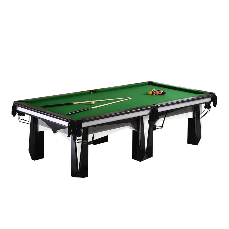9ft Indoor Multi-Functional Pool Dining Table with Solid Wood Legs Dinning and Pool Features